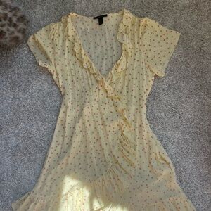 Yellow Floral Ruffle Dress